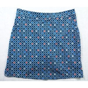 Peter Millar Skirt Womens Small Blue Geometric Pattern Golf UPF 50 Pocket Skort